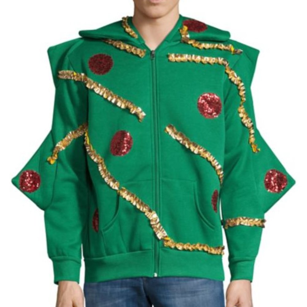 American Stitch Christmas Tree Zip Hoodie (Small)